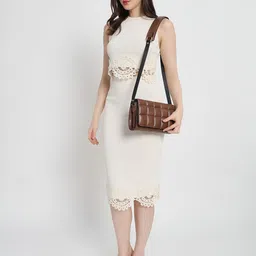 THE GUSTO Textured Structured Shoulder Bag with Quilted-1