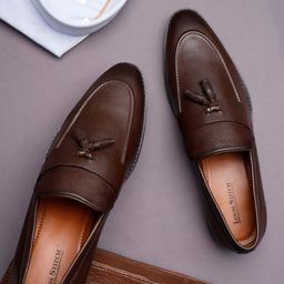 Men Leatherette Formal Slip On Shoes Tassel Moccasins-image-80