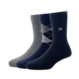 Peter England Men Pack Of 3 Patterned Calf-Length Socks-12