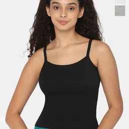 intimacy LINGERIE Women Set of 3 Solid Cotton Camisoles IN01-BLKWHTGRM505-13