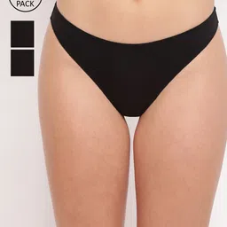 BASIICS by La Intimo Women Pack Of 3 Black Solid Thongs-TH11B3G0W0-picture-12