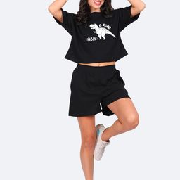 Mad Over Print Roar Printed T-Shirt with Shorts Co-ords-image-78