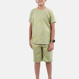 KiddoPanti Boys Printed Pure Cotton T-shirt with Shorts-54