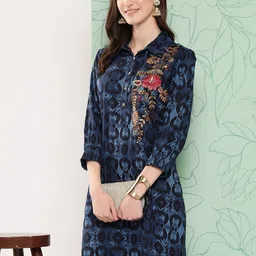 Nayam By Lakshita Embroidered Printed Tunic & Palazzos Set-38