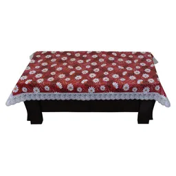 CASA-NEST Maroon Geometric Printed 4-Seater Table Cover-39