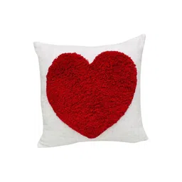 THROWPILLOW White & Red Embellished Square Valentine Cushion Cover-image-84