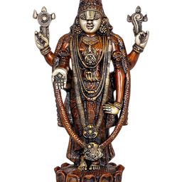Exotic India Gold Toned Brass Lord Venkateshvara Showpiece-image-58