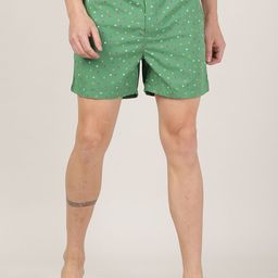 MERCHANT MARINE Men Sea Green Printed Pure Cotton Boxers-image-42