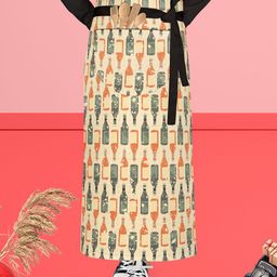 ArtzFolio Yellow & Green Printed Pure Cotton Waist Apron-14