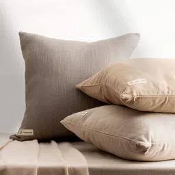 Copper-Red Saadiyat Grey Cotton Square Cushion Cover-11