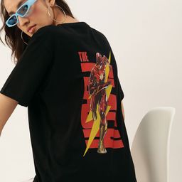 DC by Kook N Keech Flash Printed Oversized Longline Pure Cotton T-shirt-image-44