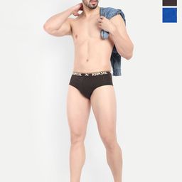 KANSAL Pack Of 3 Cotton Basic Briefs 2.CUT_1051_P3_CrBMst-picture-27