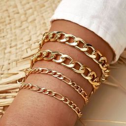 Jewels Galaxy Women 4 Gold-Toned Gold-Plated Link Bracelet-image-73