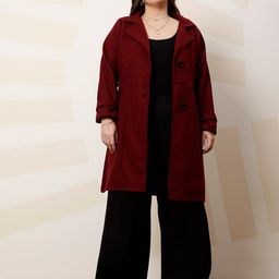 Athena Ample Woolen Long Sleeve Single-Breasted Overcoat-2