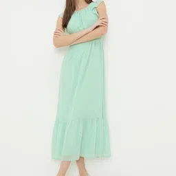 DOROTHY PERKINS Petite Ruffle Smocked Dobby Chiffon Maxi Dress-image-19
