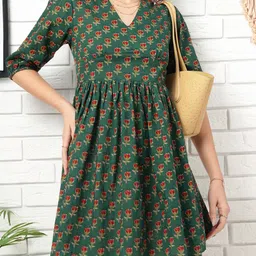 DressBerry Bohemian Beat Floral Print A-Line Mini Dress-image-6
