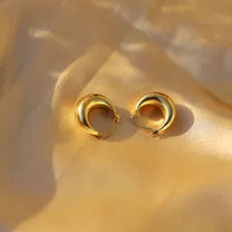 Perfectly Average 18K Gold Plated Circular Hoop Earrings-image-69