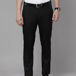 Arrow Men Black Textured Tailored Fit Formal Trousers-image-98
