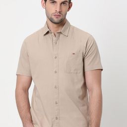 Mufti Slim Fit Spread Collar Pure Cotton Casual Shirt-picture-34