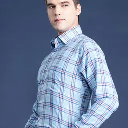 Hancock Men Slim Fit Checked Formal Shirt-image-41