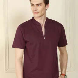 Dennis Lingo Men Henley Neck Extended Sleeves T-shirt-image-92