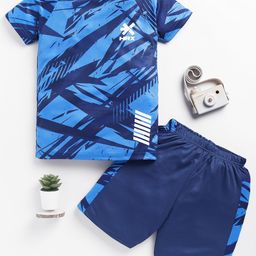 HRX by Hrithik Roshan Boys Rapid-dry Abstract Printed T-shirt with Shorts-picture-14
