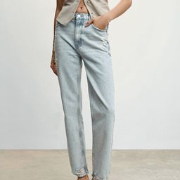 MANGO Women Blue Mildly Distressed Stretchable Jeans-image-17