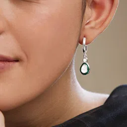 MINUTIAE Silver-Plated Teardrop Shaped Drop Earrings-18