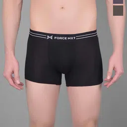 Force NXT Pack of 3 Cotton Ultra Soft Trunks MNFS-21-BLK-GM-OLV-PO3-15