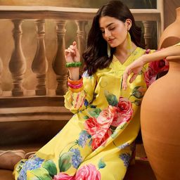 Sangria Women Floral Printed A-Line Kurta With Trousers-picture-24