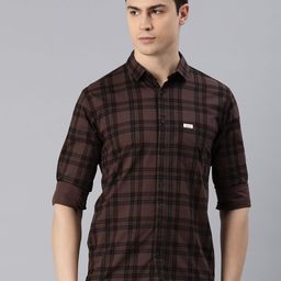 Majestic Man Men Comfort Slim Fit Tartan Checked Pure Cotton Casual Shirt-image-70