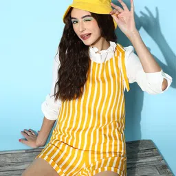 Berrylush Women Attractive Yellow Striped Fluid Tie-Up Jumpsuit-image-60