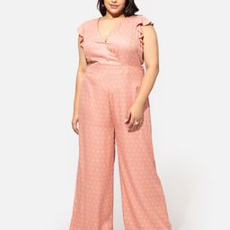 20Dresses Plus Size Coral & White Printed Basic Jumpsuit-5