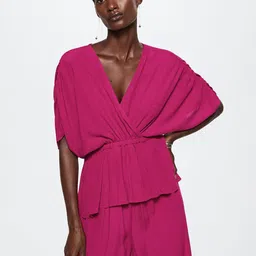 MANGO Wrap Detail Extended Sleeves Sustainable Jumpsuit-25
