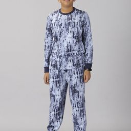 KiddoPanti Boys Abstract Printed Pure Cotton Night suit-13