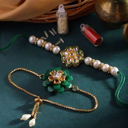 House of Pataudi Kundan Bhaiya Bhabhi Rakhi Gift Set-image-31