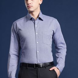 Hancock Men Self Design French Cuff Pure Cotton Formal Shirt-image-66