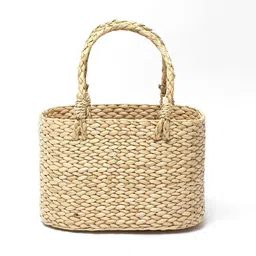 HABERE INDIA Beige Woven Design Grass Storage Basket-27