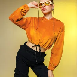 Stylecast X Hersheinbox Women Crop Hooded Sweatshirt-image-8