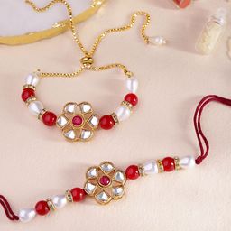 House of Pataudi Kundan Bhaiya Bhabhi Rakhi Gift Set-10