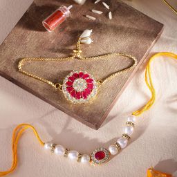 House of Pataudi Kundan Bhaiya Bhabhi Rakhi Gift Set-15