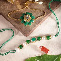 House of Pataudi Kundan Bhaiya Bhabhi Rakhi Gift Set-8