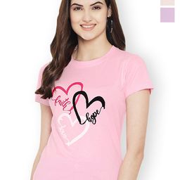 Fabflee Women Multicoloured 3 Printed V-Neck T-shirt-picture-43