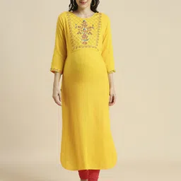 MomToBe Women Yoke Design Maternity Sustainable Kurta-picture-25