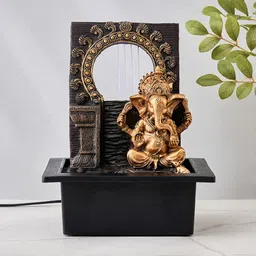 Home Centre Corsica Alpine Black & Gold-Toned Ganesha Water Fountain-picture-31
