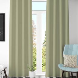 Galaxy Home Decor Green 2 Pieces Black Out Door Curtain-image-87