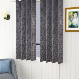 Aura Grey 2 Pieces Room Darkening Velvet Window Curtain-8