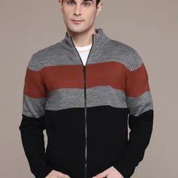 The Roadster Lifestyle Co. Mock Neck Front-Open Sweaters-image-35