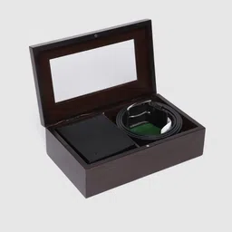 Woodland Men Leather Wallet & belt Accessory Gift With Box-image-86