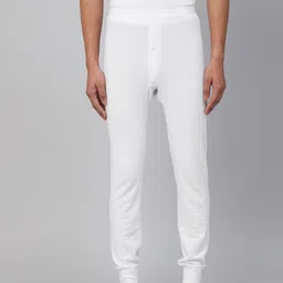 Marks & Spencer Men White Ribbed Joggers Thermal Bottoms-image-72